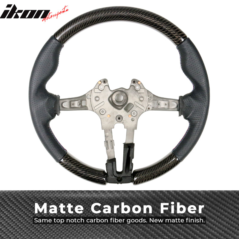 2015-2021 BMW Steering Wheel Matte Carbon Fiber + Perforated Leather