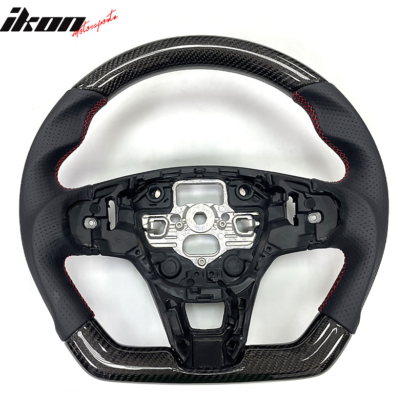 2020-2024 Focus Escape Steering Wheel Red Stitch Carbon Fiber Leather