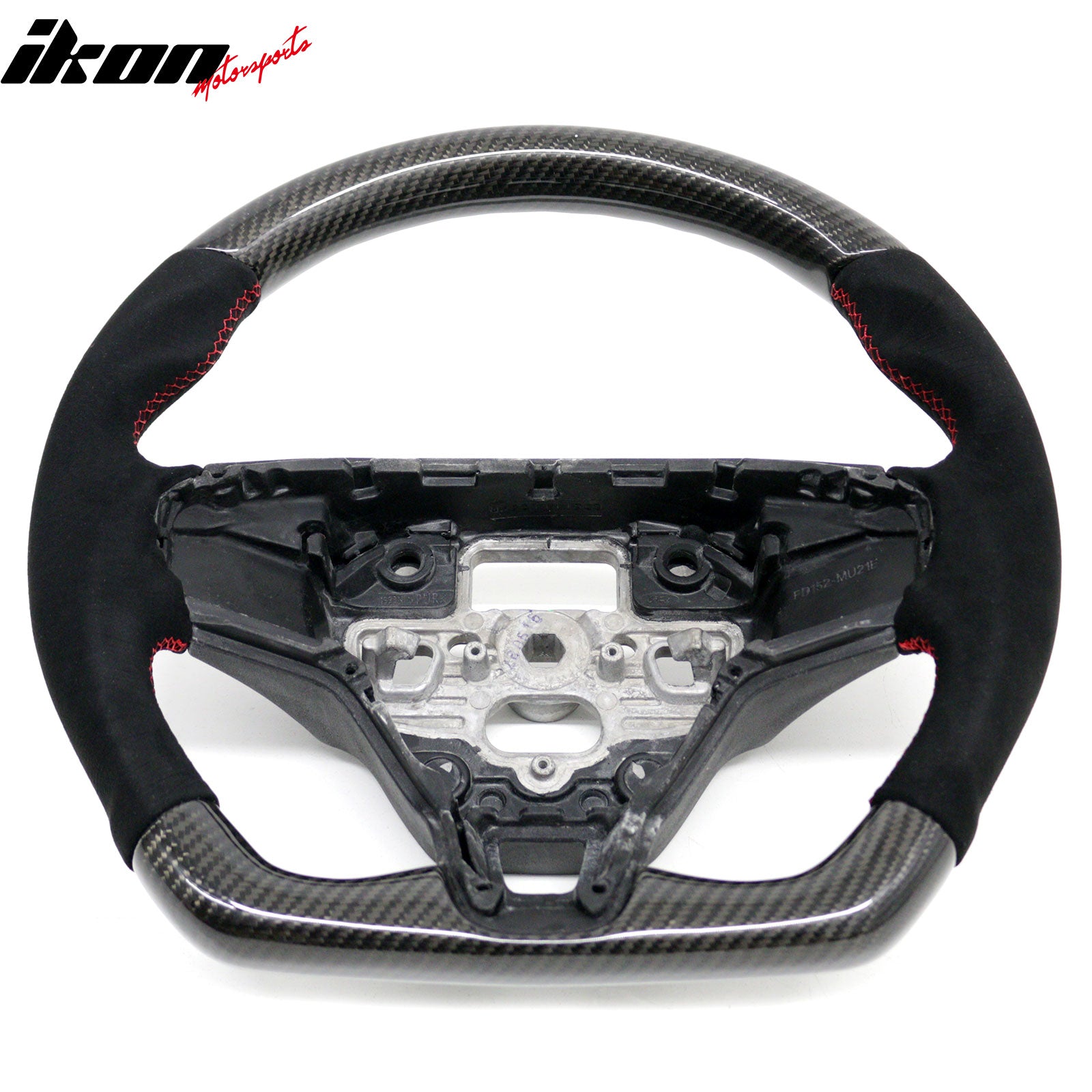 Fits 21-26 Ford Mustang Mach-E Carbon Fiber Steering Wheel W/Red Stitching