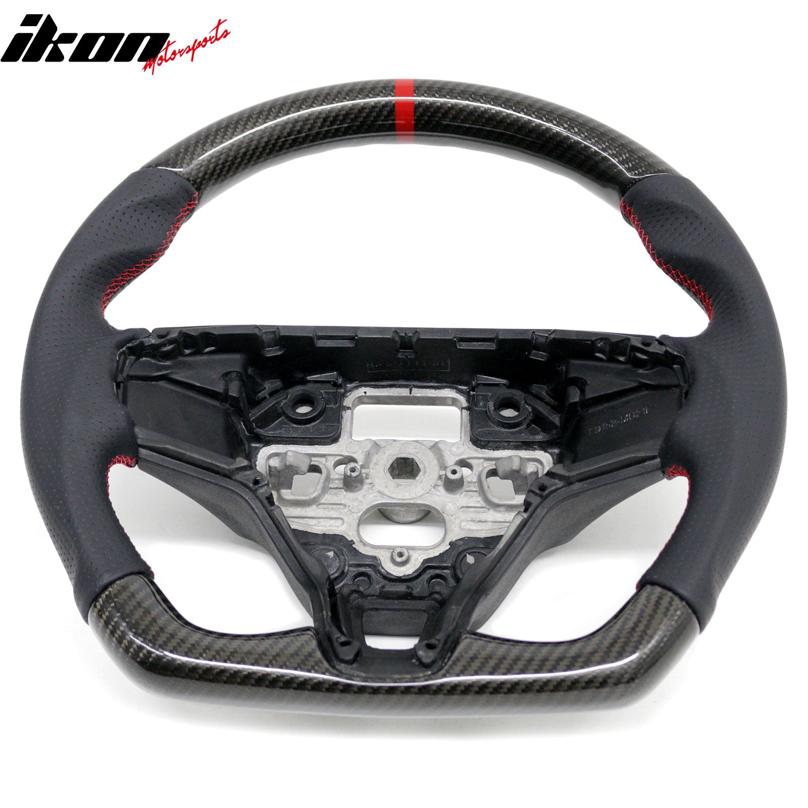 Fits 21-26 Ford Mustang Mach-E Carbon Fiber Steering Wheel Red Stitch/Indicator
