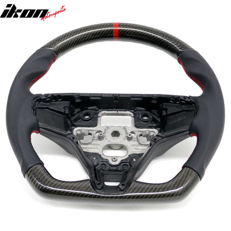 Fits 21-26 Ford Mustang Mach-E Carbon Fiber Steering Wheel Red Stitch/Indicator