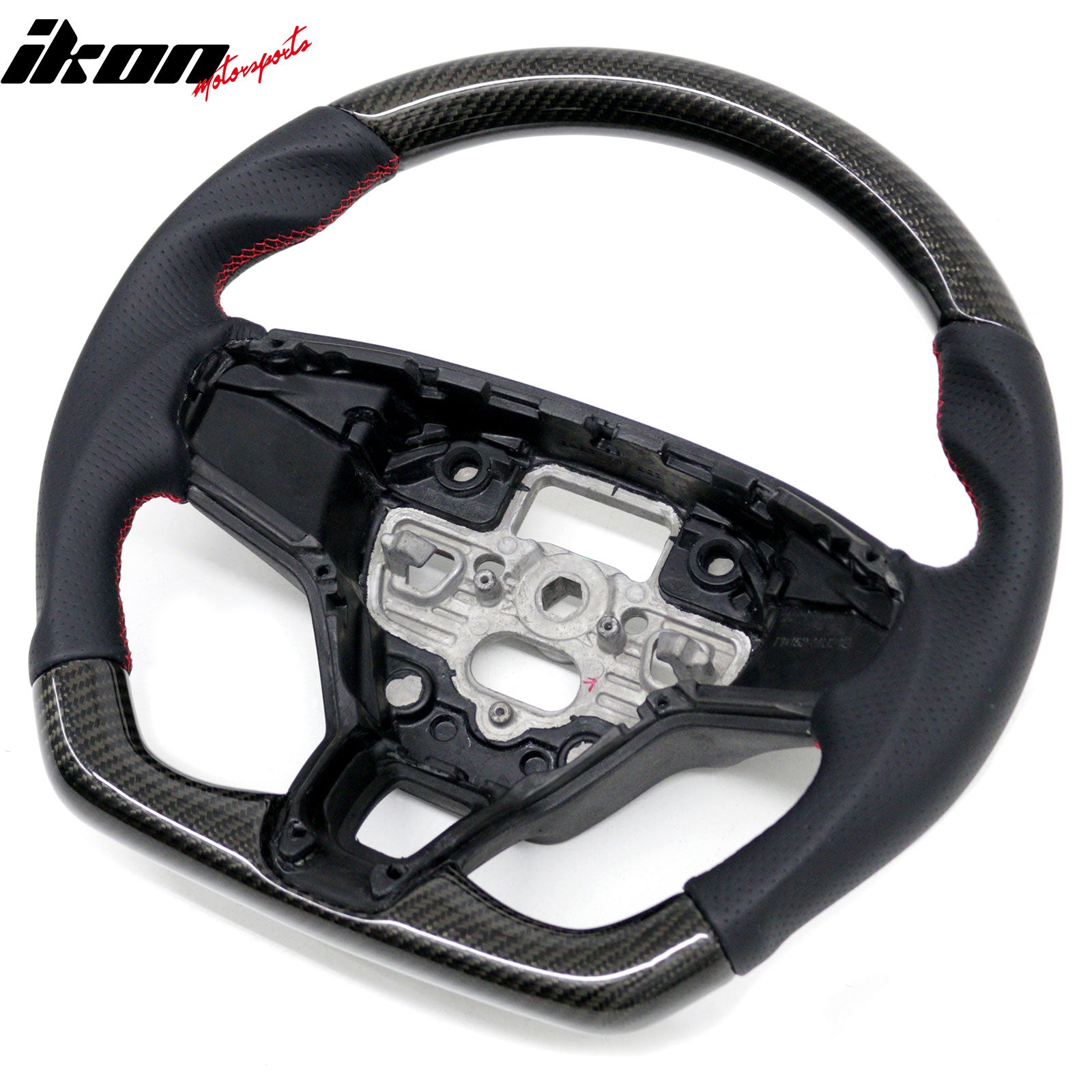 Fits 21-26 Ford Mustang Mach-E Steering Wheel W/Red Stitching Perforated Leather