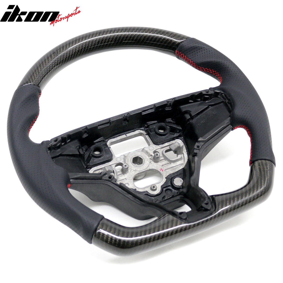 Fits 21-26 Ford Mustang Mach-E Steering Wheel W/Red Stitching Perforated Leather
