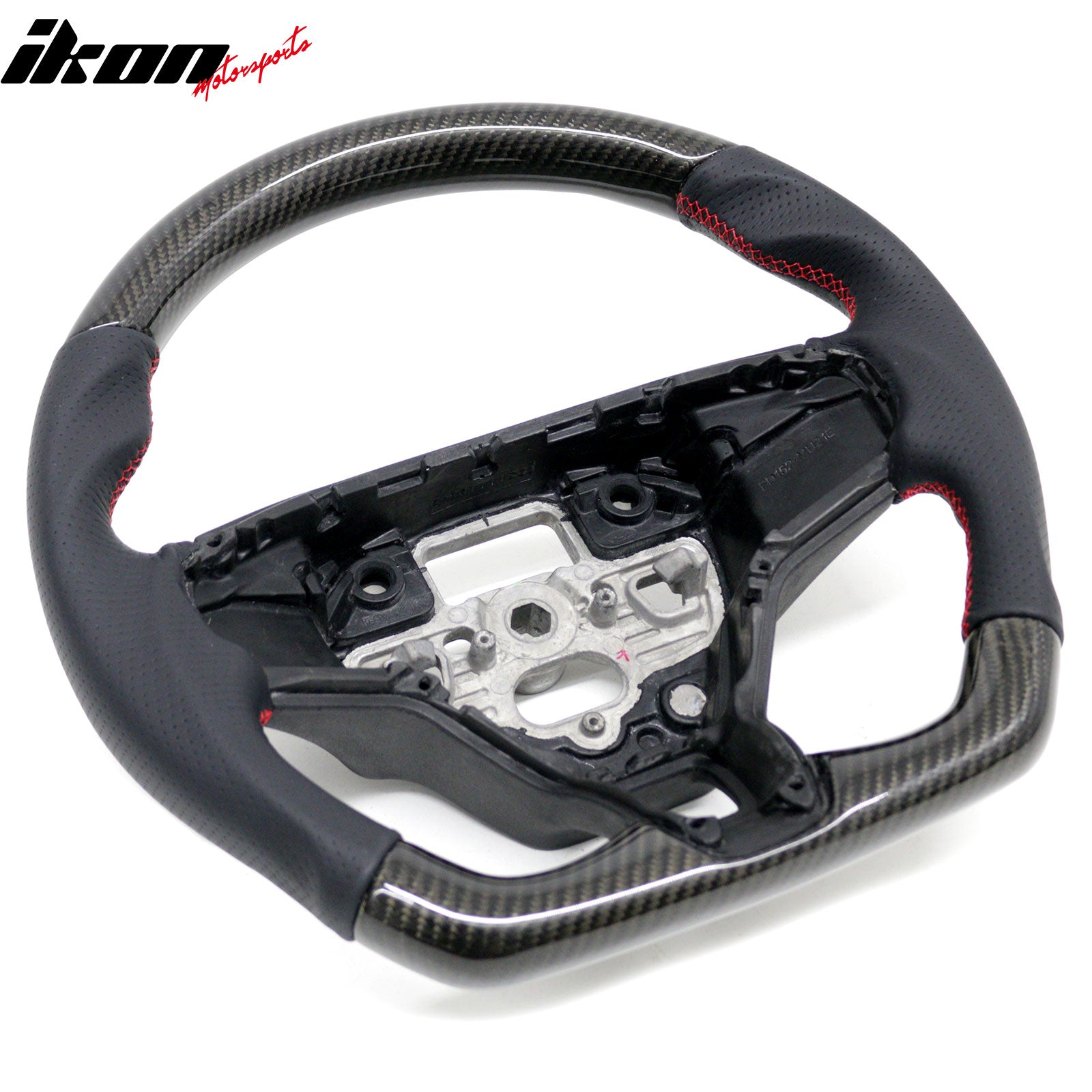 Fits 21-26 Ford Mustang Mach-E Steering Wheel W/Red Stitching Perforated Leather