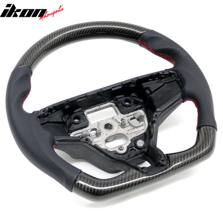 Fits 21-26 Ford Mustang Mach-E Steering Wheel W/Red Stitching Perforated Leather