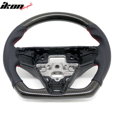 Fits 21-26 Ford Mustang Mach-E Steering Wheel W/Red Stitching Perforated Leather