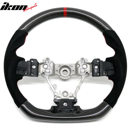 Fits 12-16 Subaru Impreza & Legacy Steering Wheel W/Red Stitching & Indicator