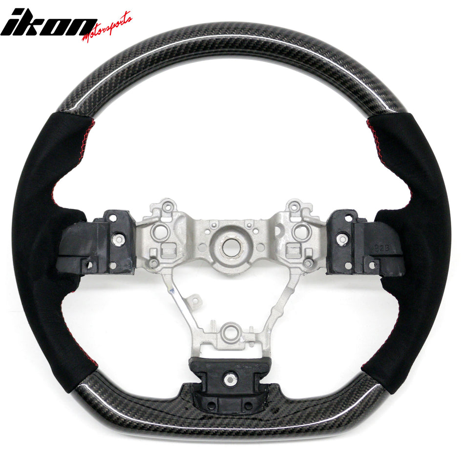 2012-2016 Subaru Impreza/Legacy/Forester 2.0XT/2.5i Limited/2.5i Touring Steering Wheel W/Red Stitching Carbon Fiber/Synthetic Suede