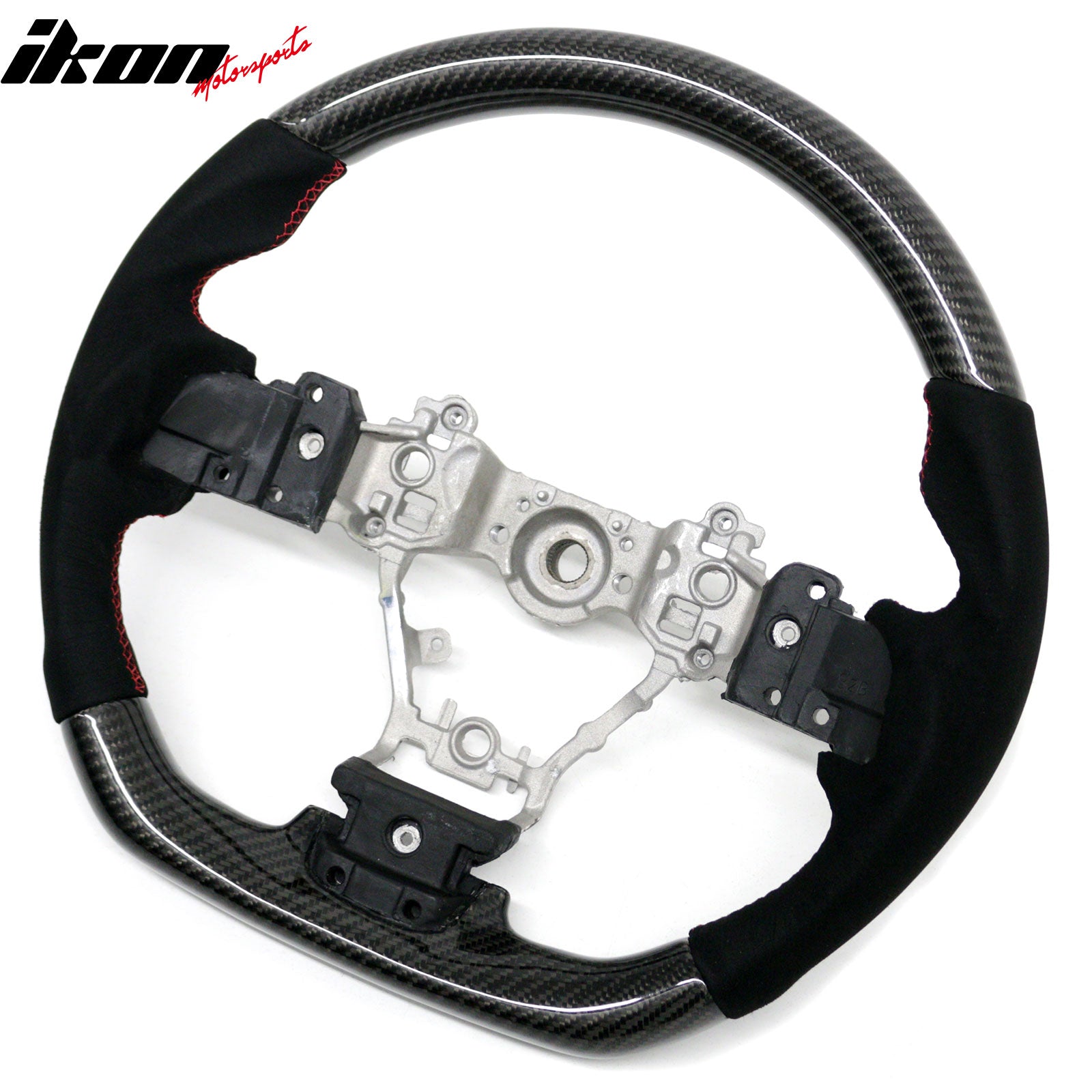 Fits 12-16 Subaru Impreza & Legacy Carbon Fiber Steering Wheel W/Red Stitching