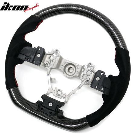 Fits 12-16 Subaru Impreza & Legacy Carbon Fiber Steering Wheel W/Red Stitching