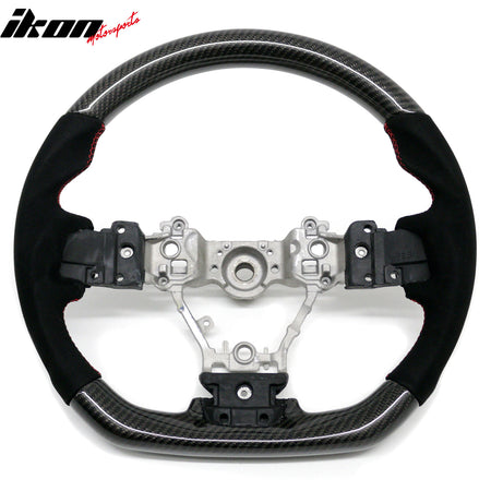 Fits 12-16 Subaru Impreza & Legacy Carbon Fiber Steering Wheel W/Red Stitching