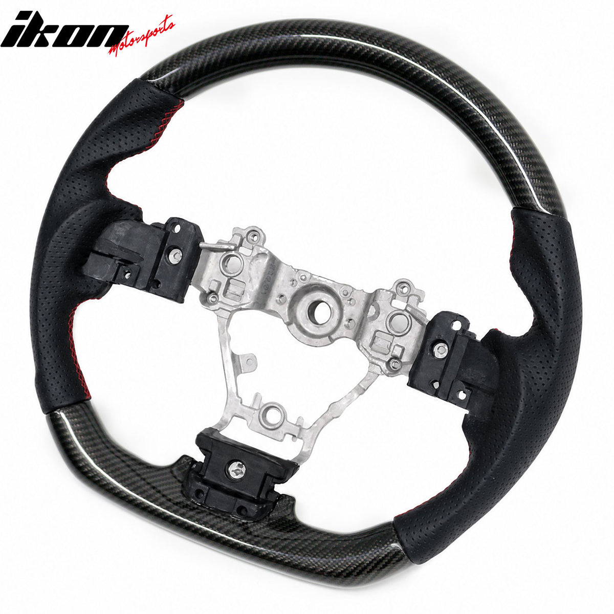 Fits 13-14 Subaru Legacy Steering Wheel W/Red Stitching Perforated Leather