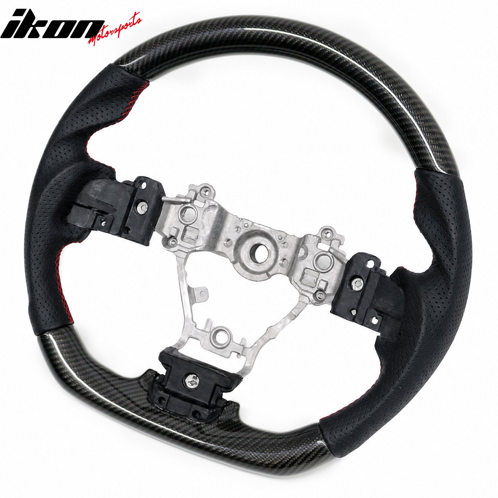 Fits 13-14 Subaru Legacy Steering Wheel W/Red Stitching Perforated Leather
