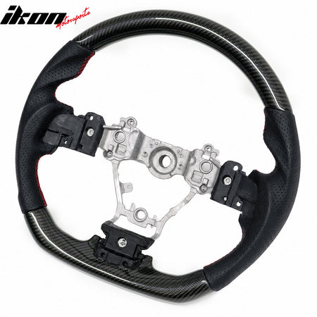 Fits 13-14 Subaru Legacy Steering Wheel W/Red Stitching Perforated Leather
