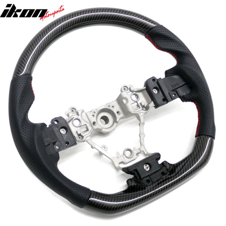 Fits 13-14 Subaru Legacy Steering Wheel W/Red Stitching Perforated Leather