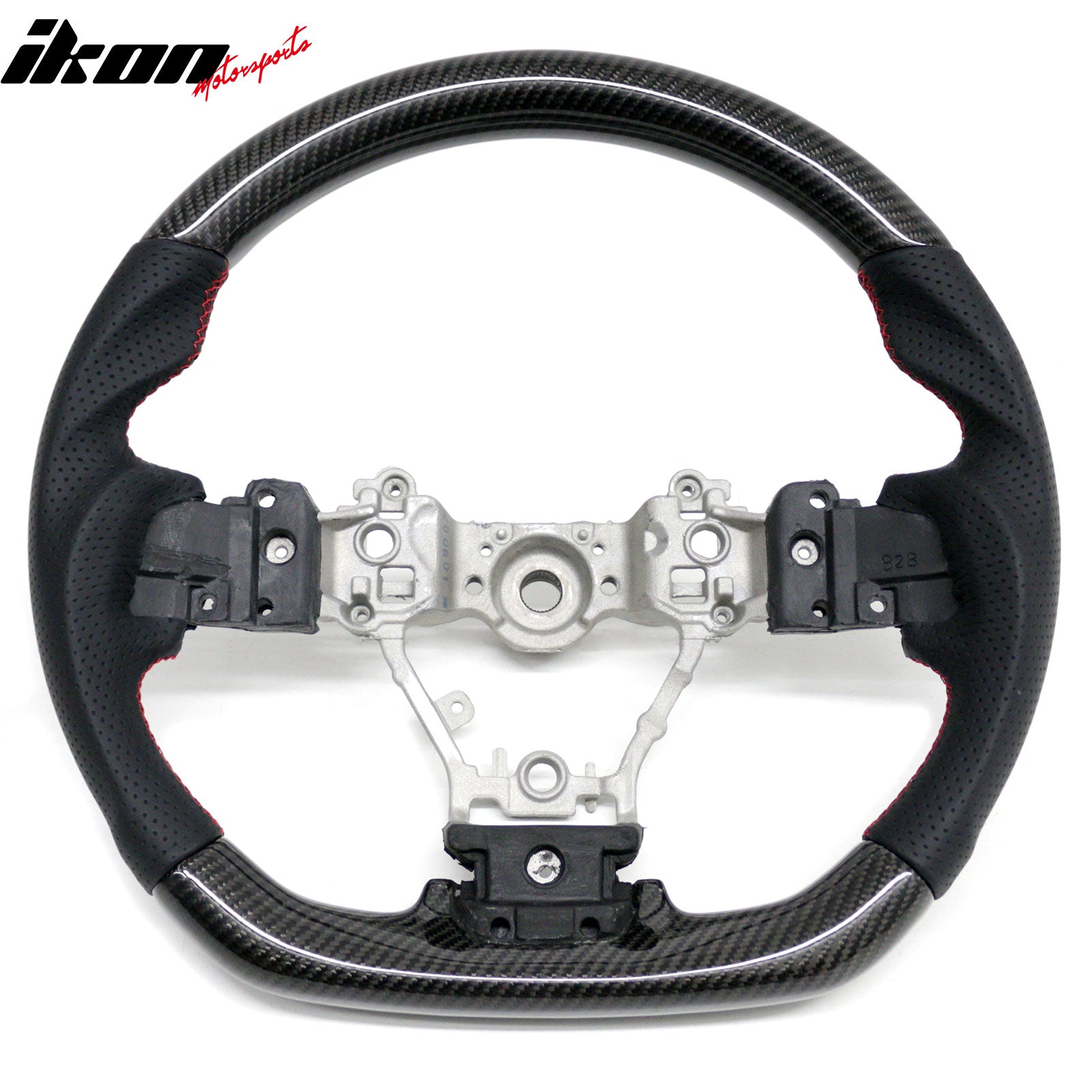 Fits 13-14 Subaru Legacy Steering Wheel W/Red Stitching Perforated Leather