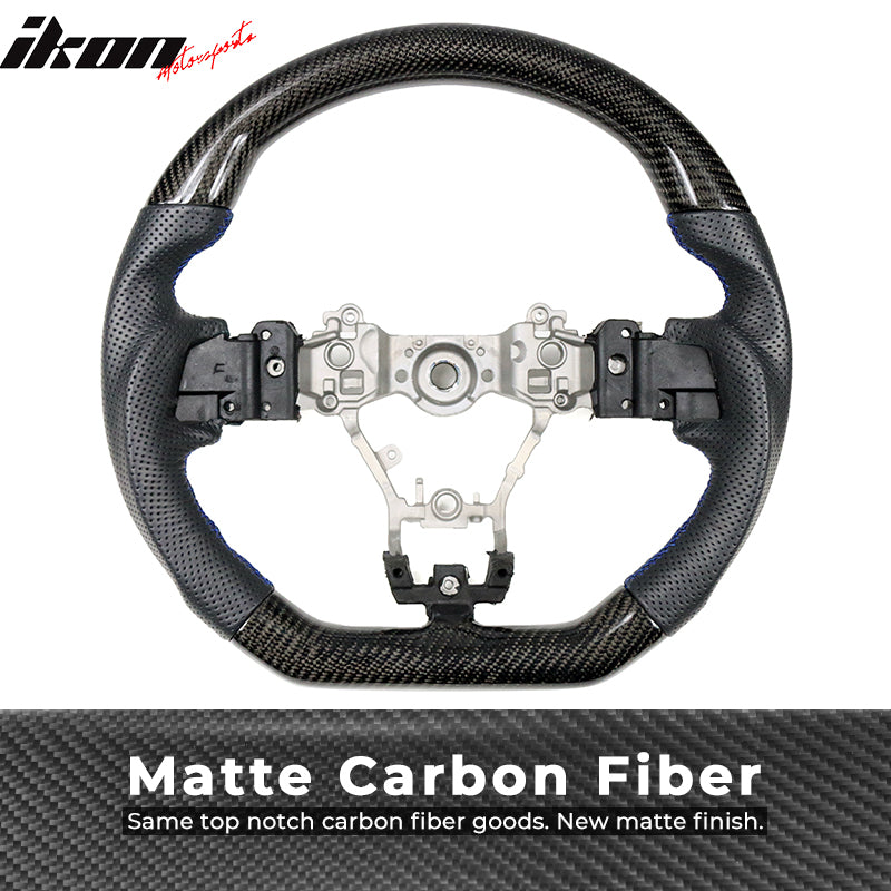 2015-2021 Subaru WRX STI Steering Wheel Matte CF + Perforated Leather