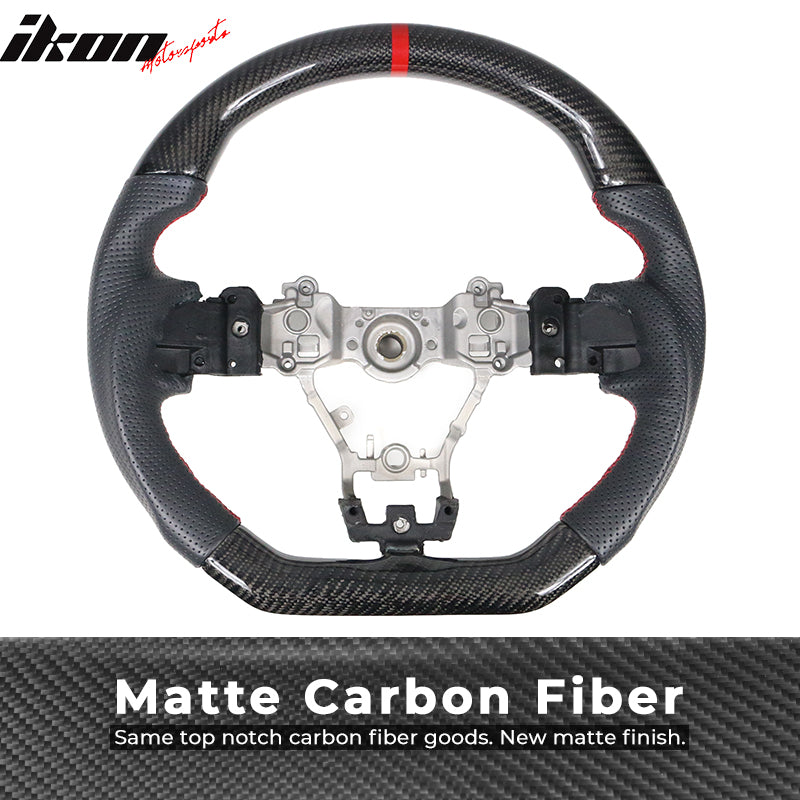 2015-2021 Subaru WRX & STI Steering Wheel Matte CF + Perf Leather