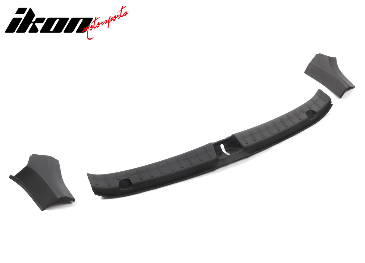 Fits 20-23 Tesla Model Y Black Rear Bumper Guard Sill Plate Trim PP + TPE 3PCS