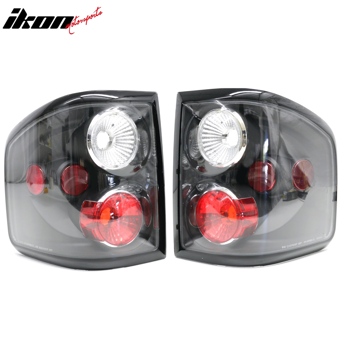 IKON MOTORSPORTS Tail Lights, Compatible with 2004-2008 Ford F-150 F150 (Not Fit F-150 Heritage), Black Housing Driver Passenger Side Rear Tail Lights Lamps Assembly Replacement, 2PCS