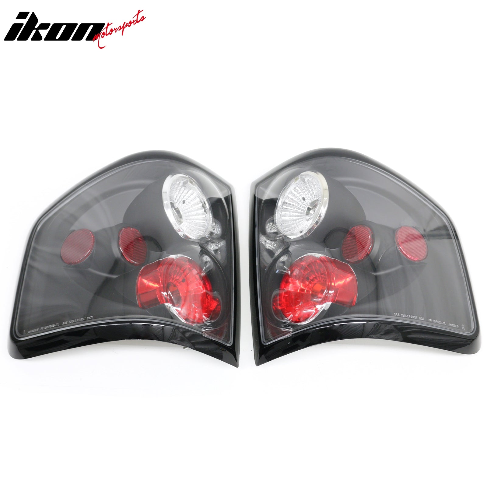 Fits 04-08 Ford F-150 Left Right RH LH Tail Lights Rear Brake Lamp Black Housing