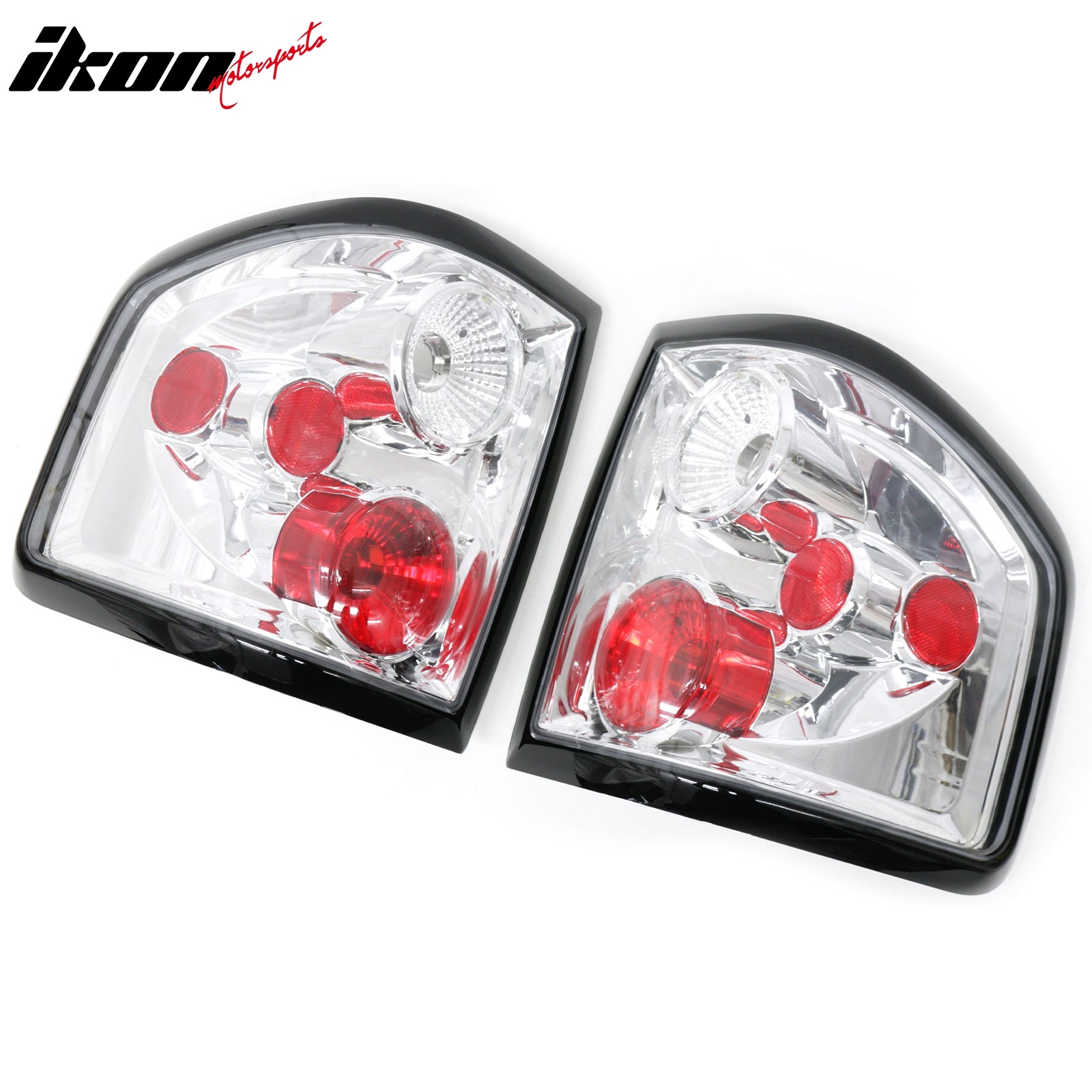 IKON MOTORSPORTS Tail Lights, Compatible with 2004-2008 Ford F-150 F150 (Not Fit F-150 Heritage), Chrome Driver Passenger Side Rear Tail Lights Lamps Assembly Replacement, 2PCS
