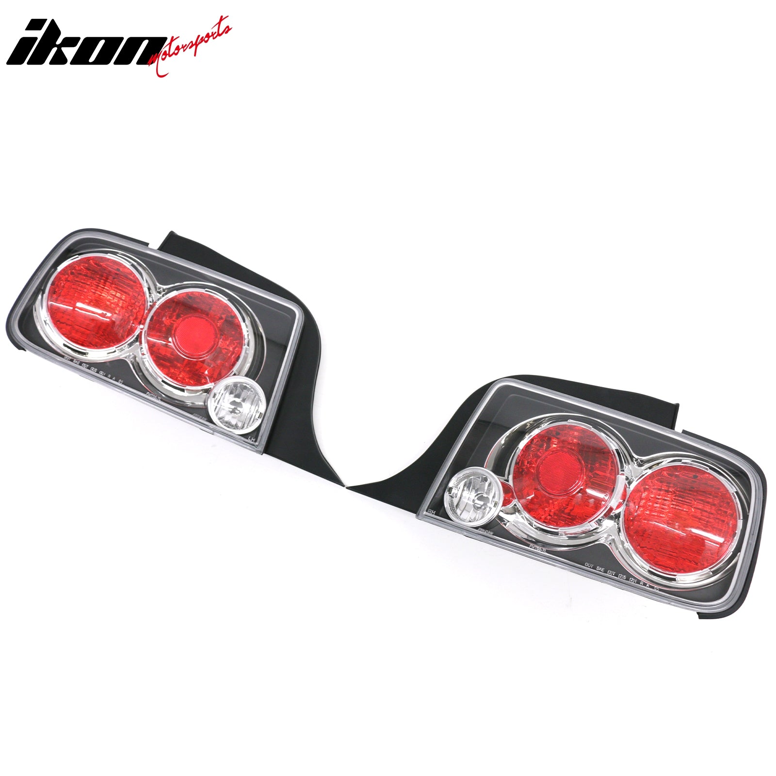 Fits 05-09 Ford Mustang Tail Lights Rear Brake Lamps Black Housing W/Red Lens
