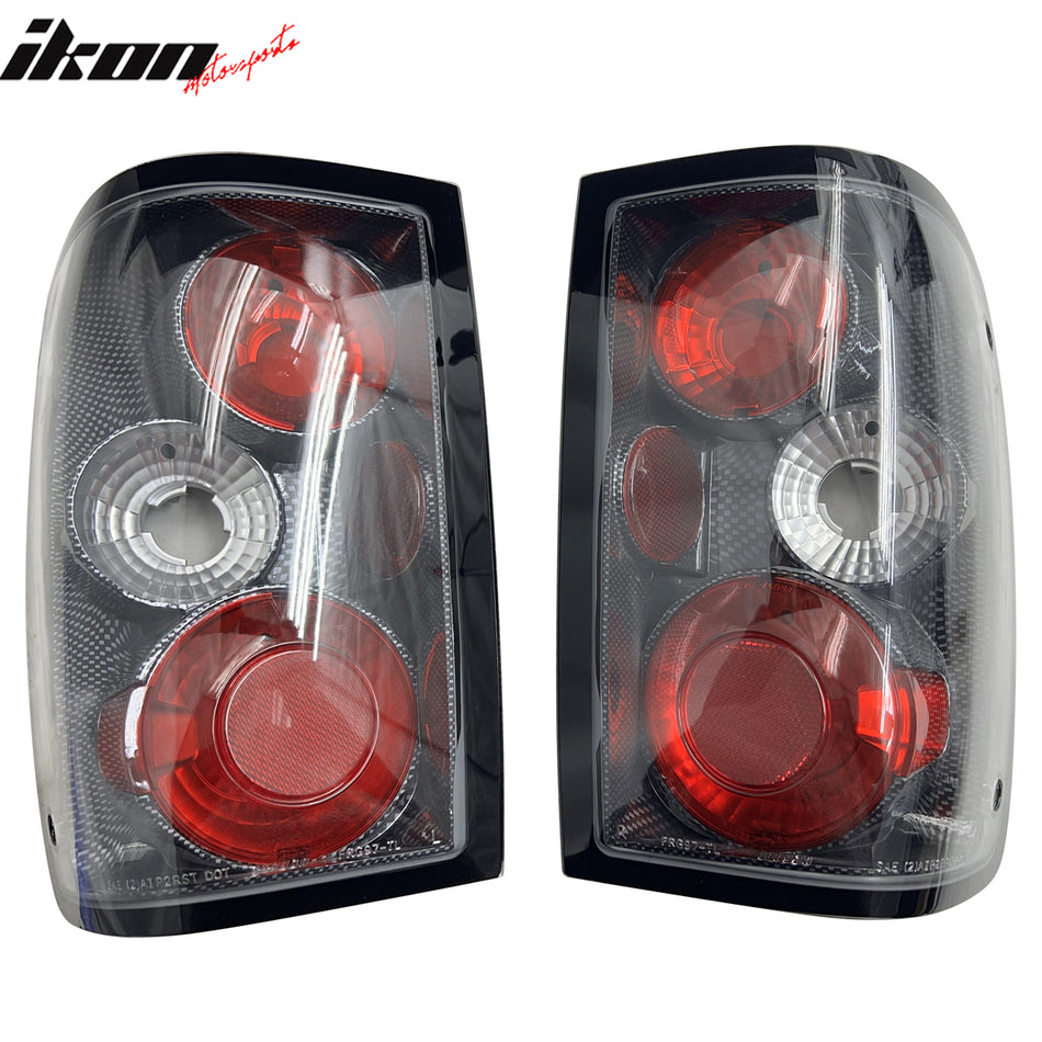 1993-1997 Ford Ranger Tail Lights Left Right Rear Lamps Black Housing Pair