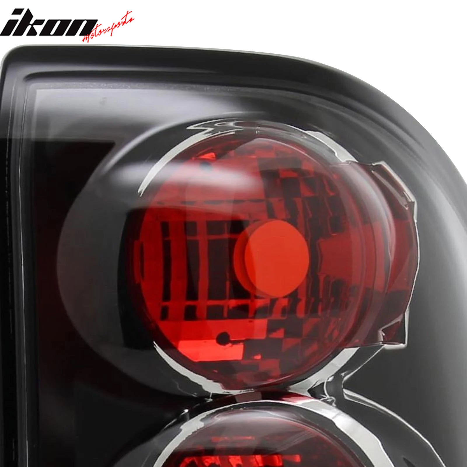 IKON MOTORSPORTS, Tail Lights Compatible with 2002-2009 Chevrolet Trailblazer, Black Housing Clear Lens Rear Parking Tail Lights Reverse Brake Lamps Replacement Pair 2PCS