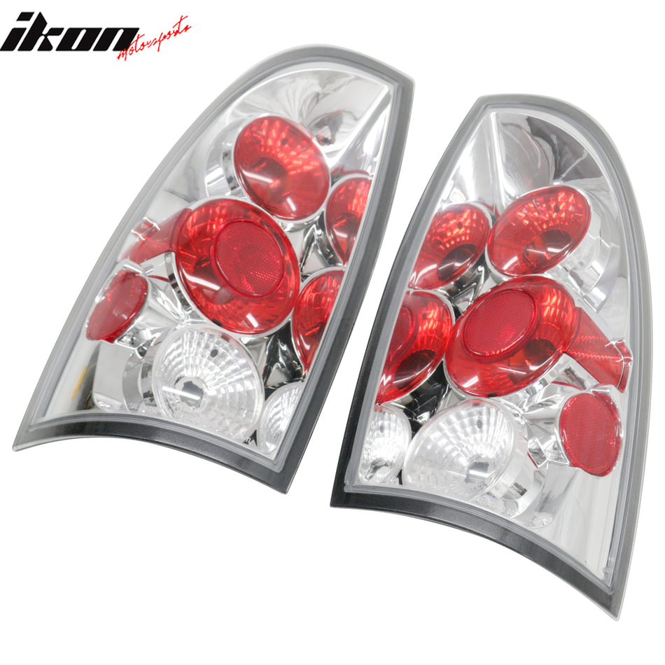 IKON MOTORSPORTS, Tail Lights Compatible with 2005-2015 Toyota Tacoma, Black Housing Rear Parking Tail Lights Reverse Brake Lamps Replacement Pair 2PCS