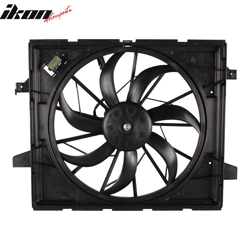 IKON MOTORSPORTS Radiator Cooling Fan Assembly Replacement for 2011-2021 Jeep Grand Cherokee 3.6L/5.7L Std Duty 2011-2020 Dogde Durango 3.6L/5.7L/6.4L Sd Duty, 55037992AD CH3115170 Single Engine Fans
