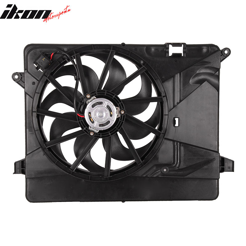 IKON MOTORSPORTS Radiator Cooling Fan Assembly Replacement for 2014-2021 Buick Encore 1.4L L4, 95026336 GM3115257 Automotive Engine Fans, Black