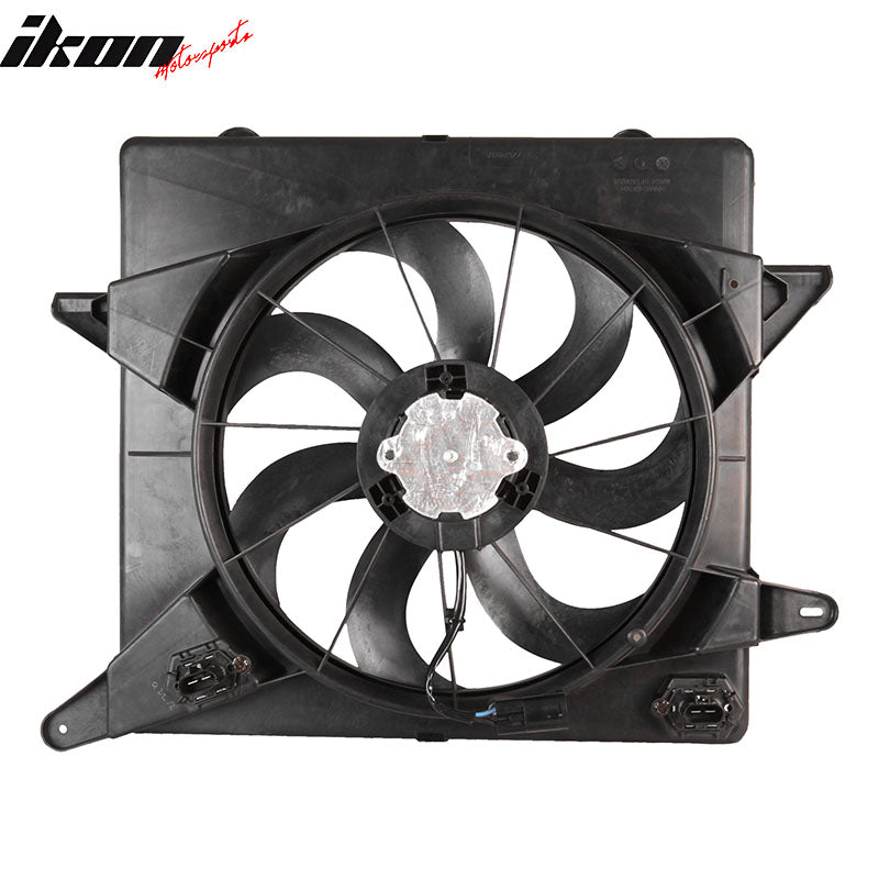 IKON MOTORSPORTS Radiator Cooling Fan Assembly Replacement for 2012-2016 Cadillac SRX 3.6L, 2010-2011 SRX 3.0L, 20883034 GM3115234 Automotive Engine Fans, Black