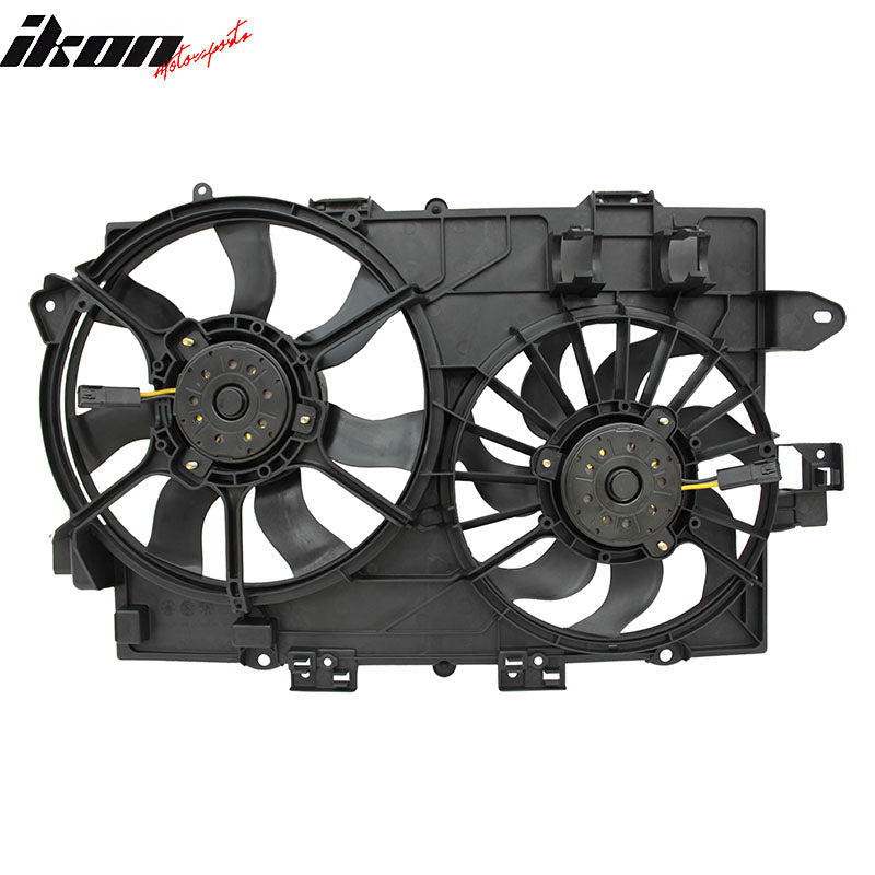 IKON MOTORSPORTS Radiator Cooling Fan Assembly Replacement for 2006-2008 Chevrolet Equinox Pontiac Torrent 3.4L, 19129816 GM3115204 Automotive Dual Engine Fans, Black