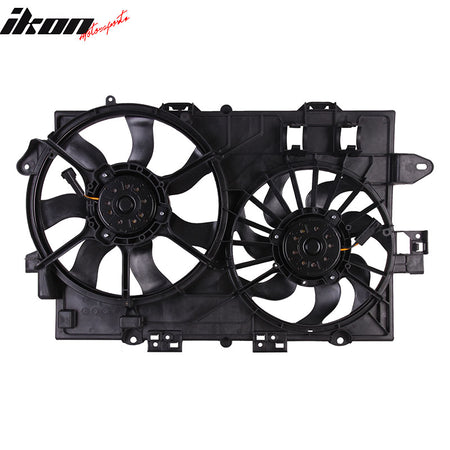 IKON MOTORSPORTS Radiator Cooling Fan Assembly Replacement for 2008 Chevrolet Equinox 3.6L, 2008 Pontiac Torrent 3.6L, 19130233 GM3115226 Automotive Dual Engine Fans, Black