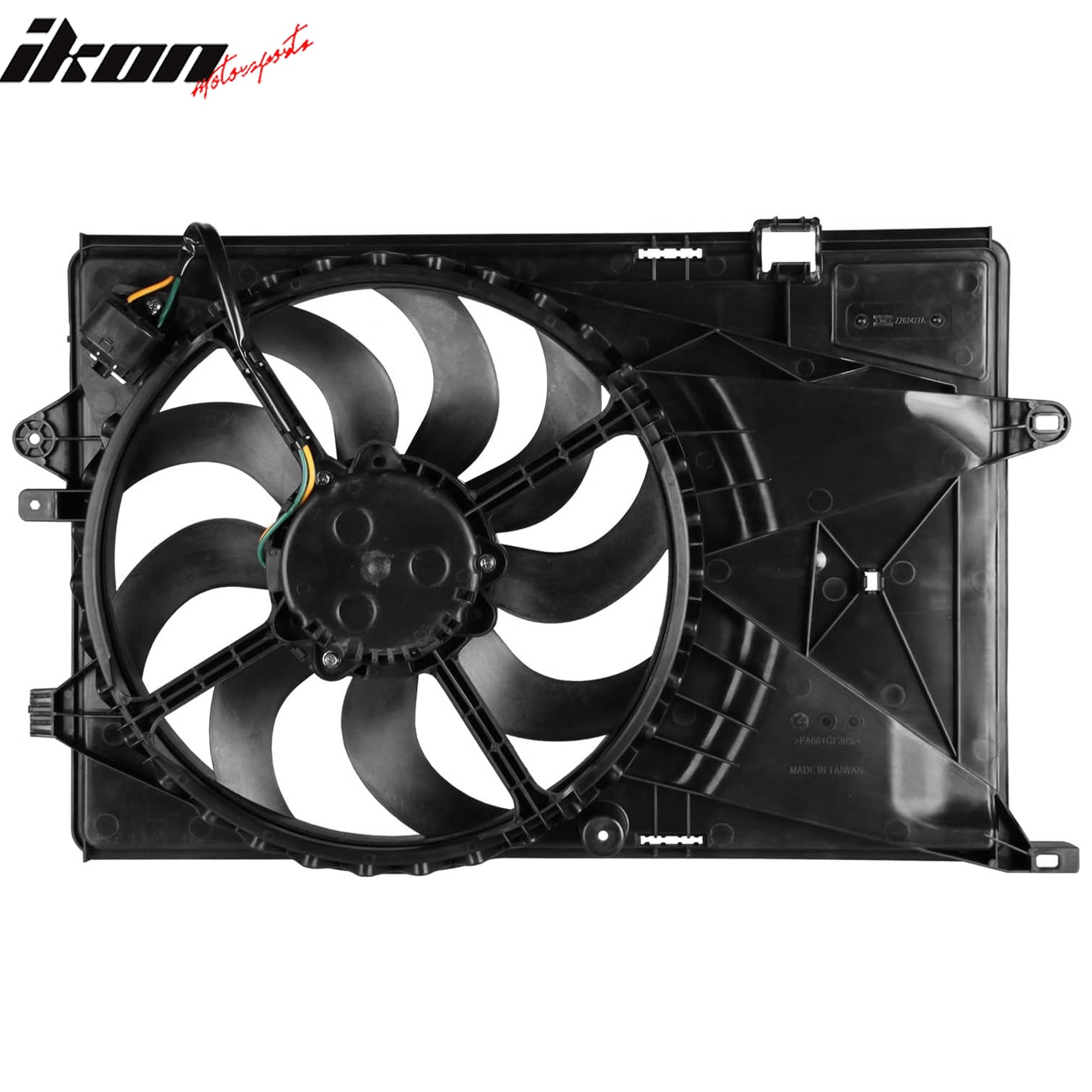 IKON MOTORSPORTS Radiator Cooling Fan Assembly Replacement for 2012-2020 Chevrolet Sonic 1.4L A/T, 95080113 GM3115247 Automotive Single Engine Fans, Black