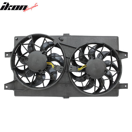 IKON MOTORSPORTS Radiator Cooling Fan Assembly Replacement for 2001-2006 Chrysler Sebring Convertible Sedan 4Cyl 6Cyl, 5019292AA 5019291AA CH3115122 Automotive Dual Engine Fans, Black