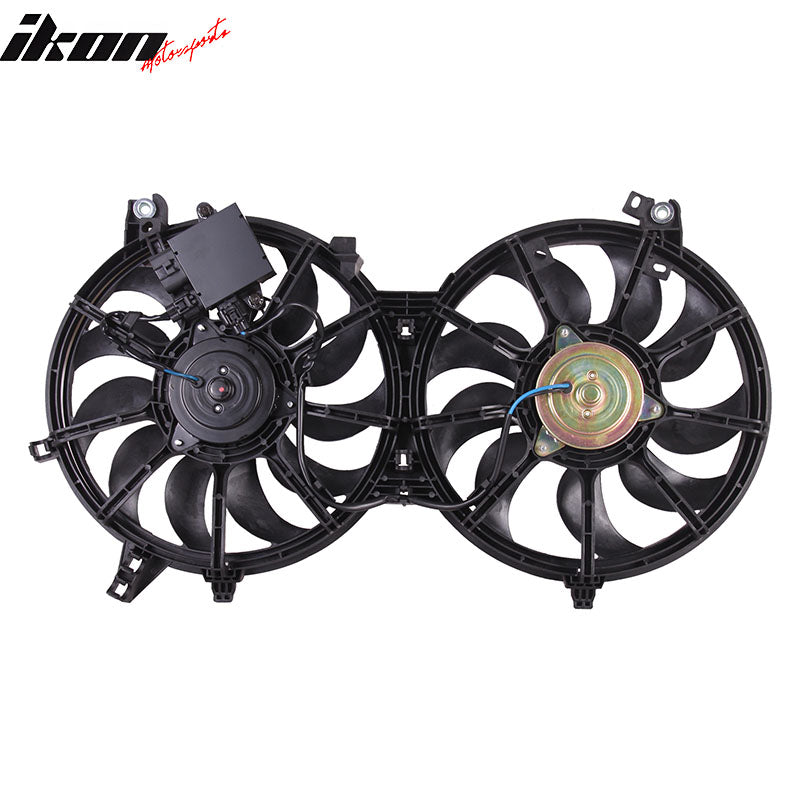 IKON MOTORSPORTS Radiator Cooling Fan Assembly Replacement for 2008-2013 Infiniti EX35 EX37, 2009-2013 FX35 FX37 V6 3.5L 3.7L, 21481-JK600 21481-JK000 IN3115108 Automotive Dual Engine Fans, Black