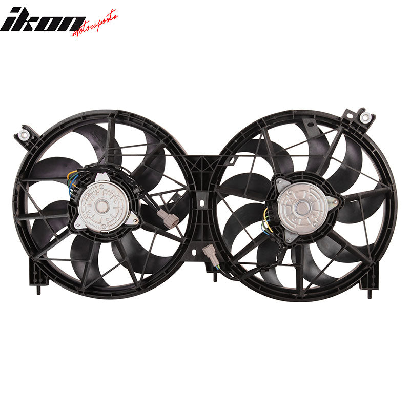 IKON MOTORSPORTS Radiator Cooling Fan Assembly Replacement for 2015-2021 Nissan Murano V6 3.5L, 21481-5AA1A NI3115152 Automotive Dual Engine Fans, Black