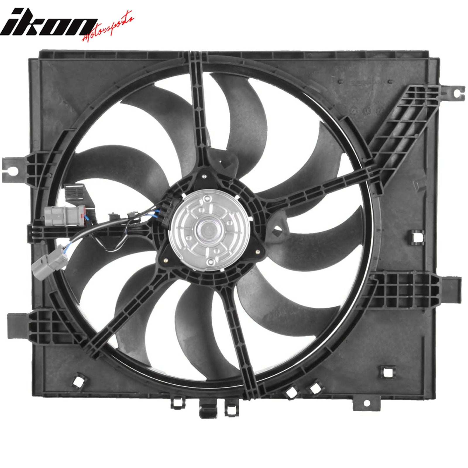 IKON MOTORSPORTS Radiator Cooling Fan Assembly Replacement for 2012-2019 Nissan Versa 1.6L (CVT), 2014-2019 Versa Note 1.6L A/T (CVT), 21481-3AB3A NI3115143 Automotive Single Engine Fans, Black