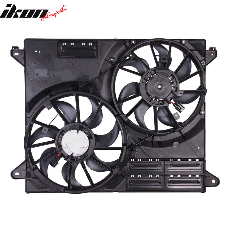 IKON MOTORSPORTS Radiator Cooling Fan Assembly Replacement for 2015-2018 Ford Edge 2.0L 2.7 3.5L W/O PWM, 2016-2018 Lincoln MKX 2.7L Turbo, F2GZ-8C607B FO3115212 Automotive Dual Engine Fans, Black