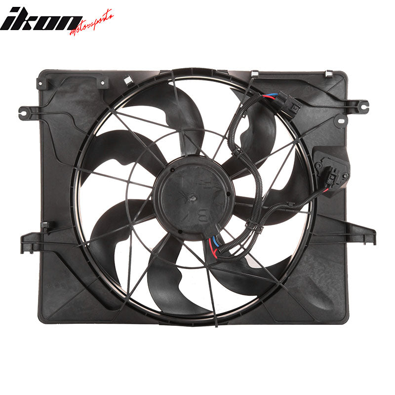 IKON MOTORSPORTS Radiator Cooling Fan Assembly Replacement for 2013-2014 Hyundai Genesis Coupe L4 2.0L W/ Resistor, 25380-2M500 HY3115147 Automotive Engine Fans, Black