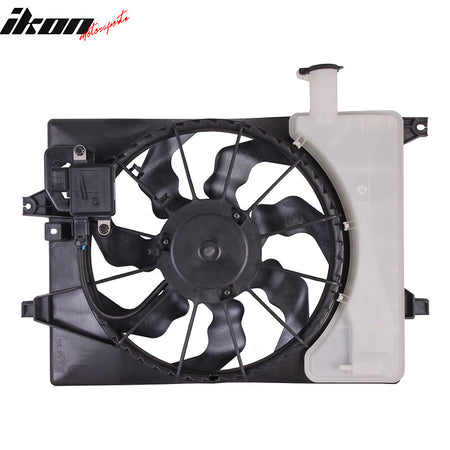 IKON MOTORSPORTS Radiator Cooling Fan Assembly Replacement for 2017-2018 Kia Forte Sedan L4 2.0L With PWM, 25380-B0000 KI3115151 Automotive Engine Fans, Black