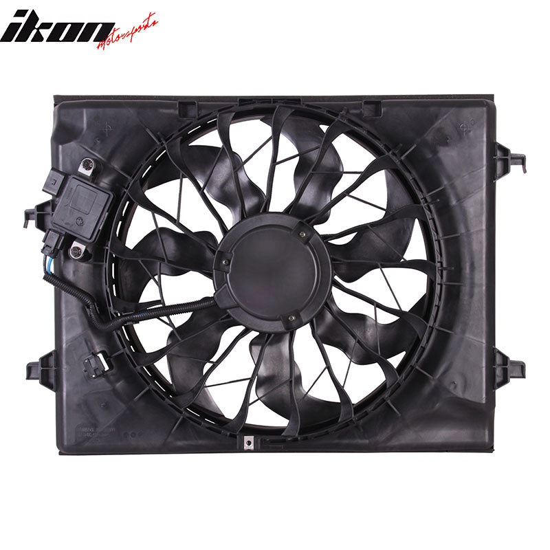 IKON MOTORSPORTS Radiator Cooling Fan Assembly Replacement for 2016-2020 Kia Optima 2.4L With PWM, 25380-D5200 KI3115148 Automotive Engine Fans, Black