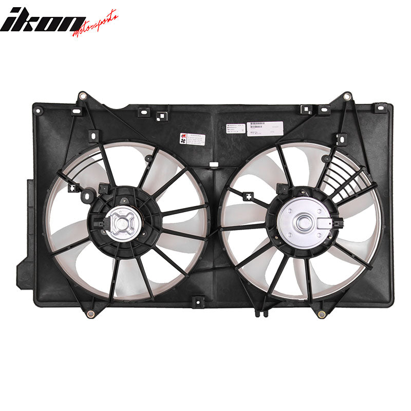 IKON MOTORSPORTS Radiator Cooling Fan Assembly Replacement for 2013-2016 Mazda CX-5 2.0L, PE01-15210 MA3115152 Automotive Dual Engine Fans, Black