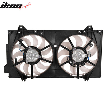 IKON MOTORSPORTS Radiator Cooling Fan Assembly Replacement for 2014-2021 Mazda 6 2.5L, PE11-15160 MA3115162 Automotive Dual Engine Fans, Black