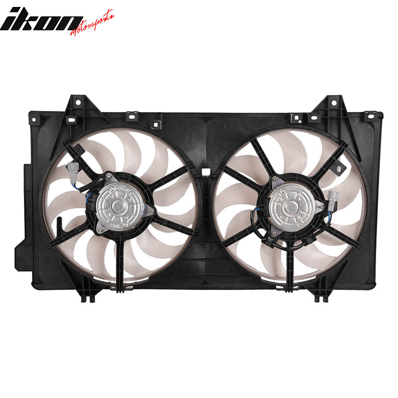 IKON MOTORSPORTS Radiator Cooling Fan Assembly Replacement for 2014-2021 Mazda 6 2.5L, PE11-15160 MA3115162 Automotive Dual Engine Fans, Black