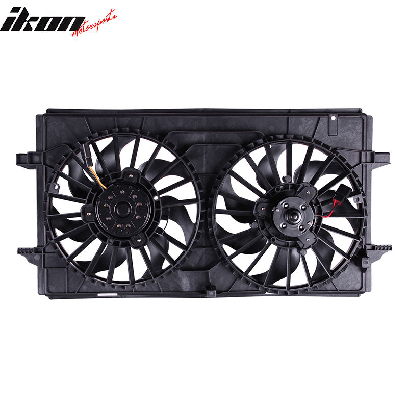 IKON MOTORSPORTS Radiator Cooling Fan Assembly Replacement for 2006-2010 Pontiac G6, 2007-2010 Saturn Aura, 2007-2010 Chevrolet Malibu 3.5L 3.6L 3.9L, 22719384 GM3115208 Automotive Dual Engine Fans