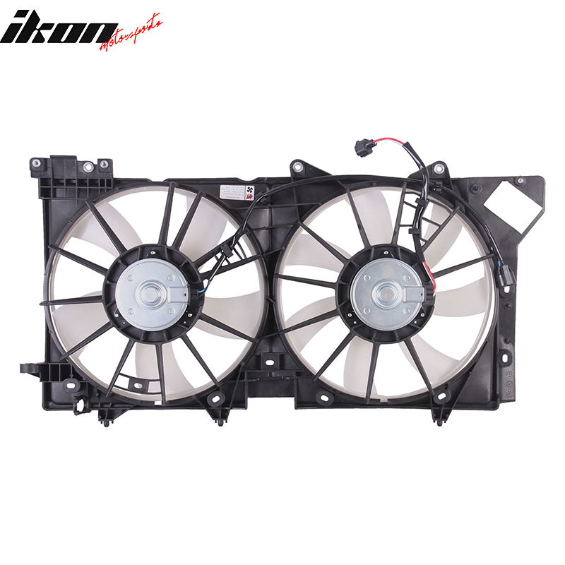 IKON MOTORSPORTS Radiator Cooling Fan Assembly Replacement for 2010-2014 Subaru Legacy Outback 3.6L, 45121XJ01A SU3115125 Automotive Dual Engine Fans, Black