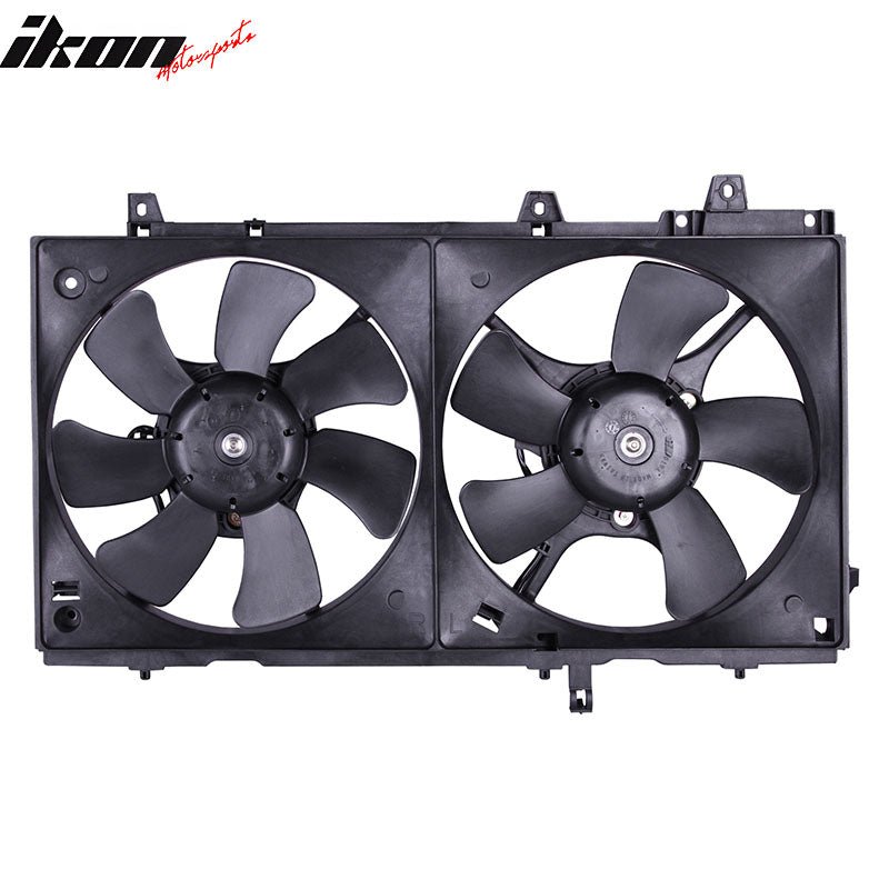 IKON MOTORSPORTS Radiator Cooling Fan Assembly Replacement for 2003-2008 Subaru Forester 2.5L Without Turbo, M: 45131FE000 SU3115111 Automotive Dual Engine Fans, Black